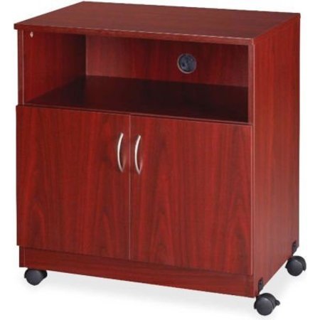 LORELL Lorell® Mobile Machine Stand with Shelf, 28" x 19-3/4" x 30-1/2", Mahogany 60268